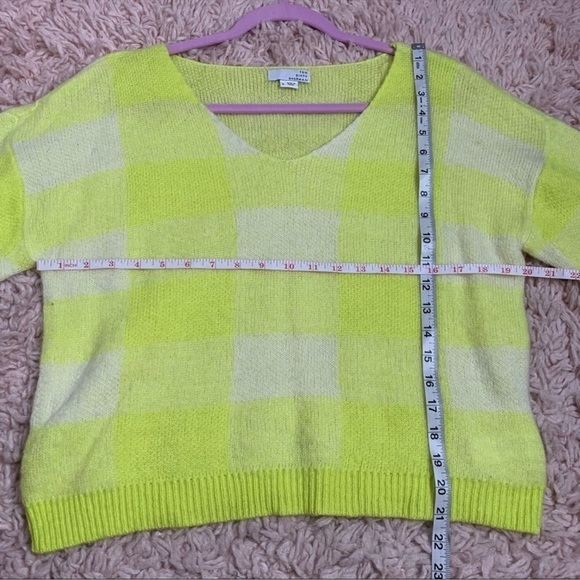 TenSixtySherman Women's Neon Yellow Checkered Sweater - Picture 11 of 11